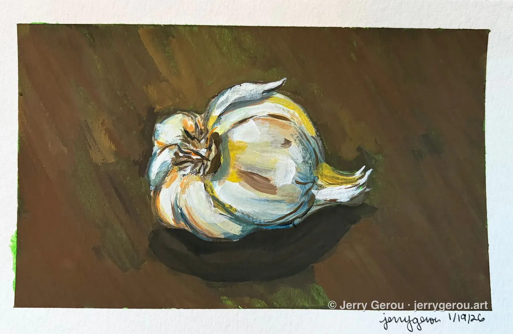 Garlic, Gouache