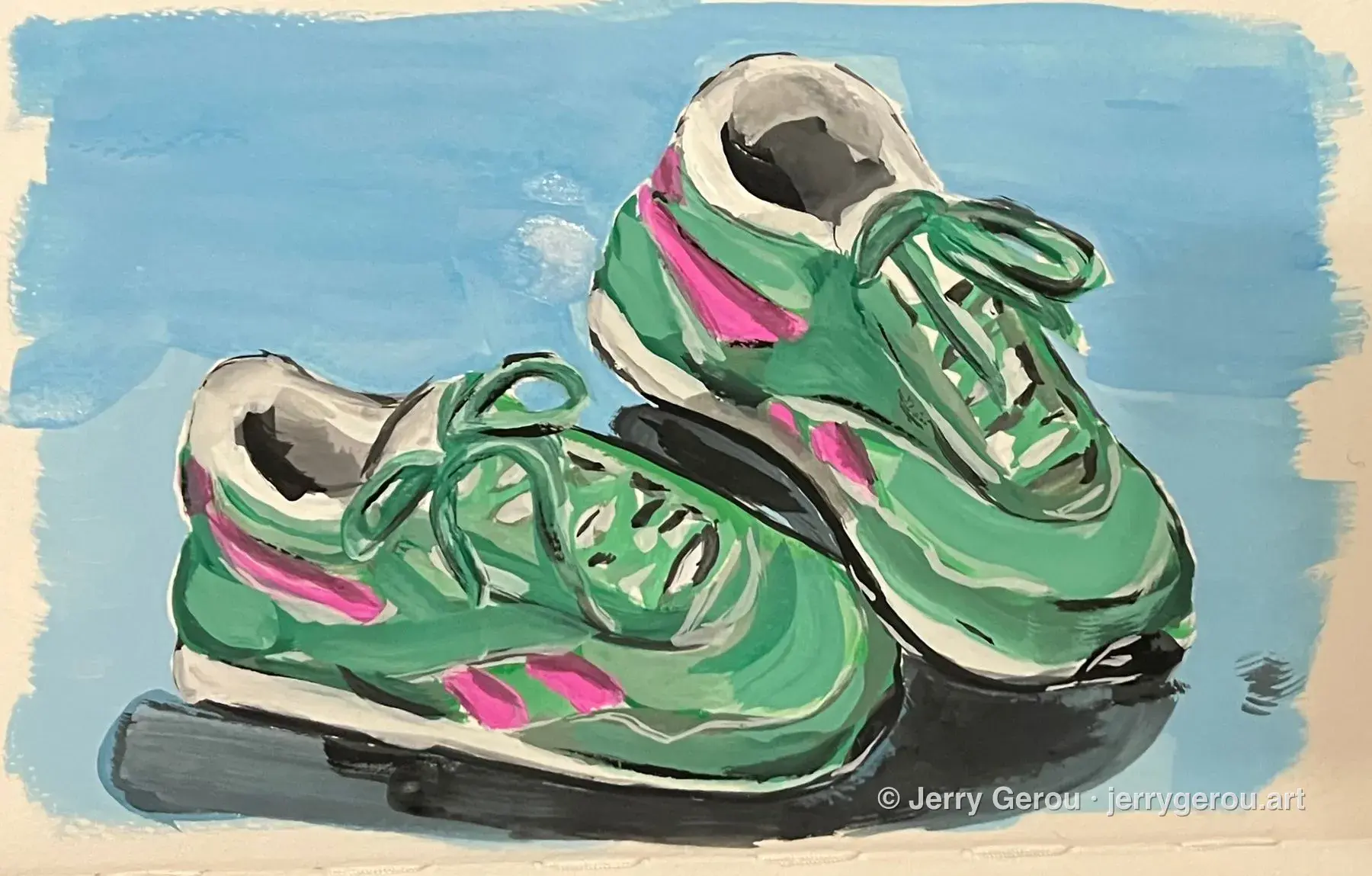 Green Shoes, Gouache