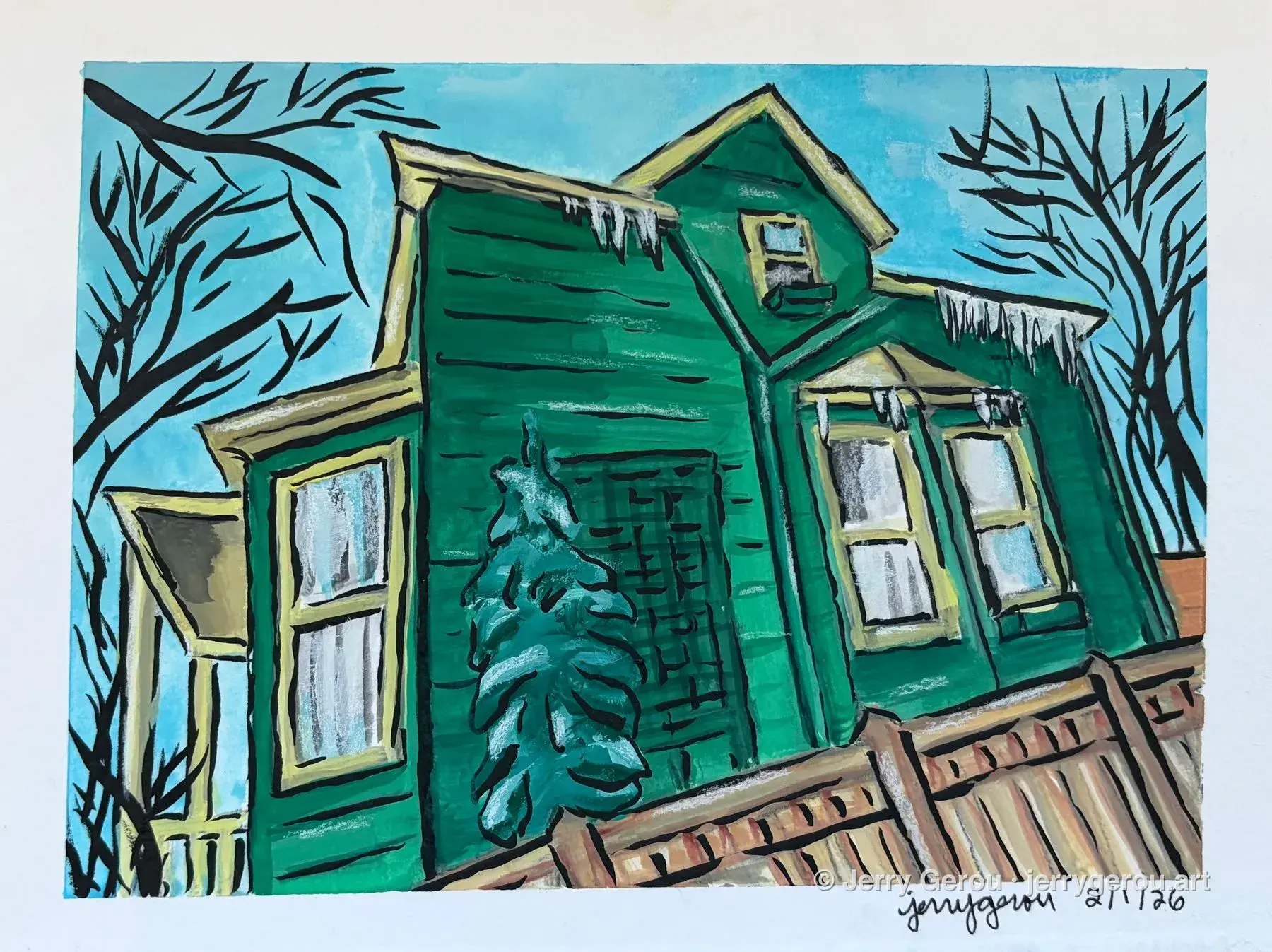 Green House, Gouache