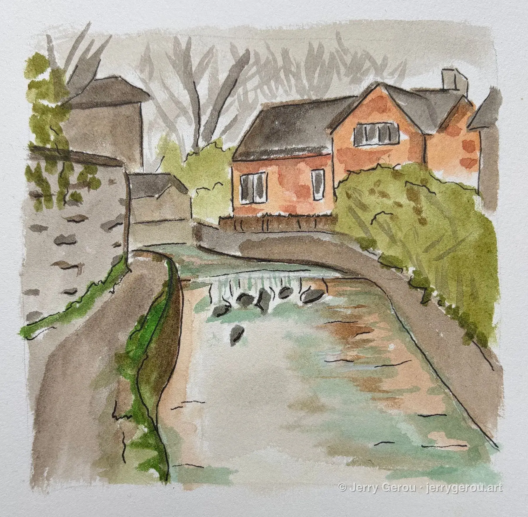 Bakewell Stream, Watercolor